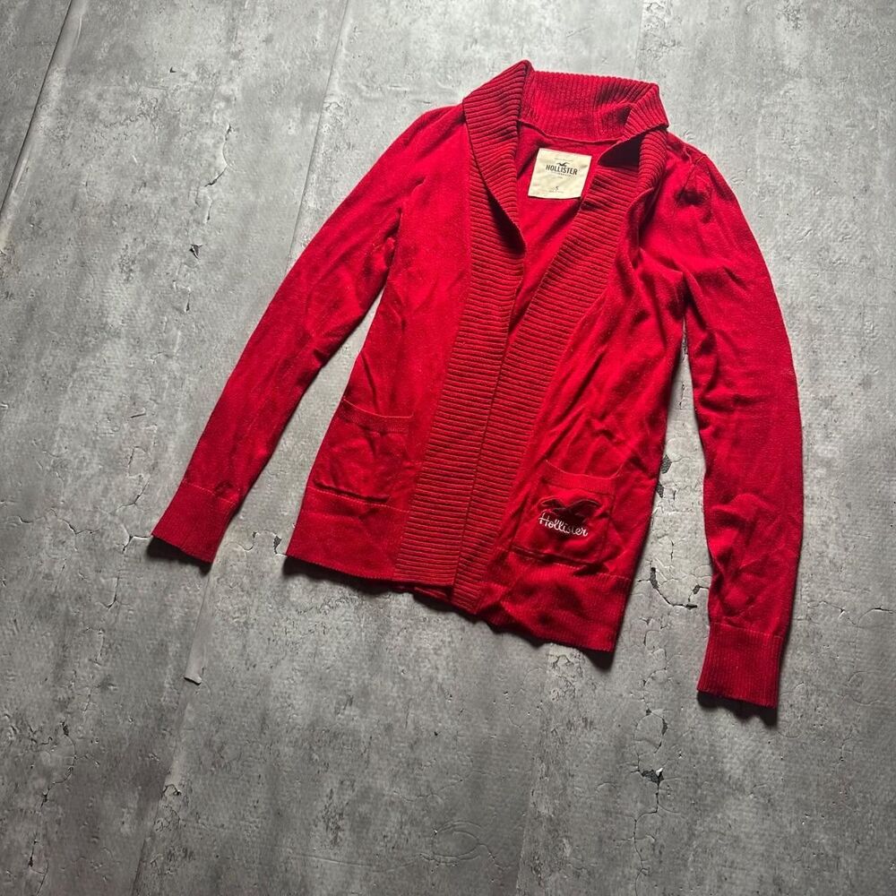 Hollister-co Women's Red Cardigan